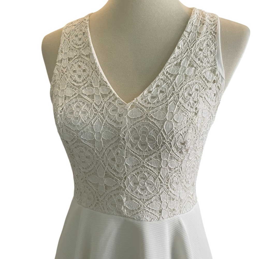 Francesca's Ivory Lace White Mini Dress‎ Size Medium - Picture 3 of 12